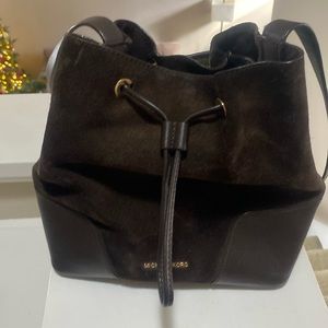 Michael Kors, brown suede bucket, Crossbody